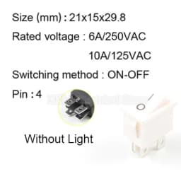 5Pcs KCD1 4Pin 6Pin 6A 250VAC 10A 125VAC 21X15mm Snap Rocker Switch ON OFF ON Interruptor Reed Interupteur Schakelaar