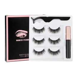 Magnetic Mink Eyelashes 2/3/5/10 Pairs Soft False Eyelashes Natural Magnetic Mink Lashes Liquid Eyeliner Tweezer Sets Makeup Hot