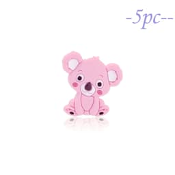 Cute-Idea Baby Silicone Mini Koala Bead 5pcs DIY Infant Chewable Teething Pacifier Chain Toys Accessories Food Grade Baby goods