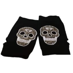 Lovely Cartoon Animals Pattern Skull Winter Rivet Gloves Women Warm Knitted Diamonds Sequins Cool Fingerless Dancing Gloves G101