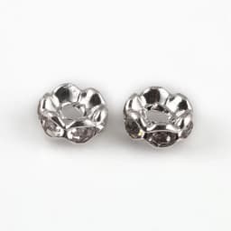 50pcs Wave Side Metal White K Rhinestone Rondelle Austiran Crystal Big Hole Loose Spacer Beads For Jewelry Making DIY Supplies