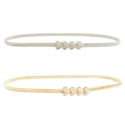 Gold Silver Heart Metal Elastic Belt Stretch Thin Slim Waist Belts For Women Ladies Fashion Waistband