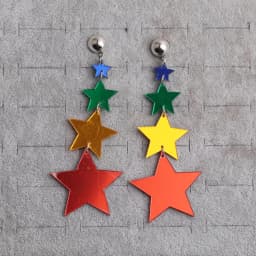 Punk Neon Color Star Acrylic Dangle Earrings For Women Hollow Geometric Pentagram Long Drop Earrings Fashion Jewelry Gifts
