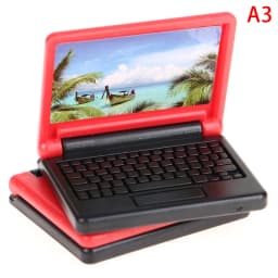 2pcs Creative Dollhouse Miniature Modern Computer Furniture For Children Toy Furniture For Dolls Laptop Computer