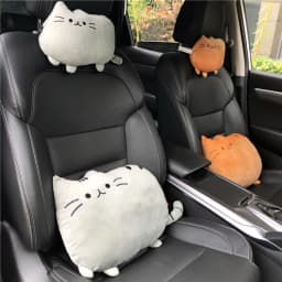 1PCS Creative Cartoon Cute Cat Auto Car Seat Head Neck Rest Cushion Headrest Pillow Plush Pad Car Safety Pillow Car Accessories