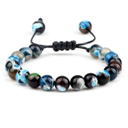 Men Energy Beads Bracelet Adjustable Natural Stone Agates Onyx Charm Bracelets Chakra Healing Women Yoga String Bangles Jewelry