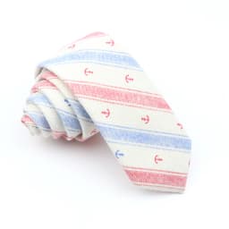High Quality Cute Linen Cartoon Tie For Men Cat Polar Bear Watermelon Waves Printed Funny Gift Animal Narrow Striped Slim Cravat