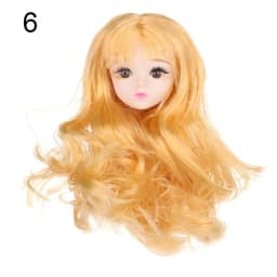1/6 BJD Doll Head With Gold Brown Black Hair For 30cm Doll Joint 3D Eyes Europe Red DIY Head Wear for Ancient Doll Accessories