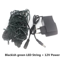 Dark Green/Transparent Soft LED Light String Fairy Garland Star Effect DC12V 4 Colors Holiday Christmas Party Exterior Layout