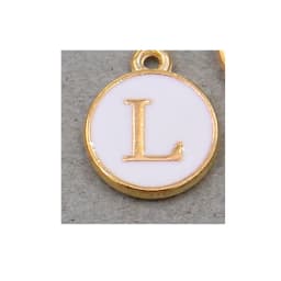 10pcs/26pcs Alphabet Letter Double Face Enamel Charms KC Gold color White Enamel  12*15mm pendants jewelry making Handmade craft