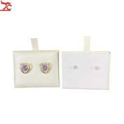 10 Pcs Earring Pendant White High Grade Brushed Leather Puff Card Jewelry Case Display Pads 5X4Cm 2" X 1 1/2"