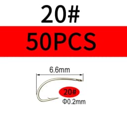 Vampfly 50PCS/100PCS Scud Midge Nymph Caddis Fly Tying Hooks Dry Fly /Wet Fly Hook Bronze Color For Tying Fresh Water Flies
