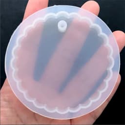 Big Scalloped Tag Silicone Mold Large Rectangular Tag Mold with Decorative Border Pressed Flower Jewellery Supplies Resin Crafts