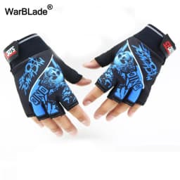Men's Half Finger Gloves Wolf Pattern Sports Tactical Gloves Slip-resistant Antiskid Cycling Bike Gym Fitness Semi-finger Gloves