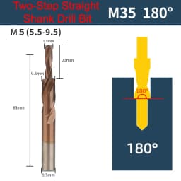 M35 Cobalt Two Stage Step Drill Bit M3-M12 Screw Counterbore Twist Countersink Drill For Stainless Drilling And Chamfering
