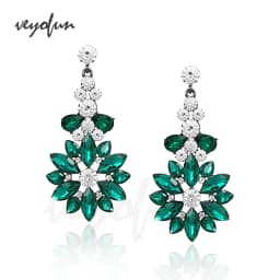 Veyofun Luxury Big Crystal Drop Earrings Wedding Dangle Earrings Fashion Jewelry for Women Gift Wholesale