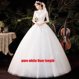 High Neck Wedding Dress 2024 Luxury Three Quarter Sleeve Lace Up Ball Gown Vestido De Noiva Plus Size Customized