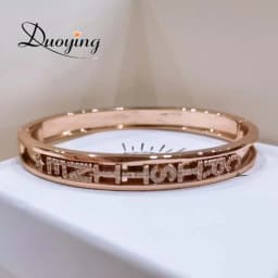 Duoying DIY Slider Charms Bangles Custom 12pcs Zodiac Birthstone Bangle Zirconia Charm Custom Bangles Personalized Bangles Gift