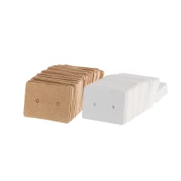 100Pcs Blank Kraft Paper Ear Studs Earring Display Cards Mini Price Label Tag Jewelry Cards DIY Project Storage Cards