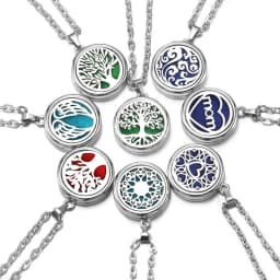 Fashion Aromatherapy Diffuser Star Moon Necklace Stainless Steel High Quality Heart-Shaped Essential Oil Lockets Pendant Jewelry