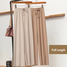 Slacks Women's Loose Summer Pants Soft Ice Silk Ankle-Length Black Wide Leg Pants Grey Khaki Women High Waisted Trousers