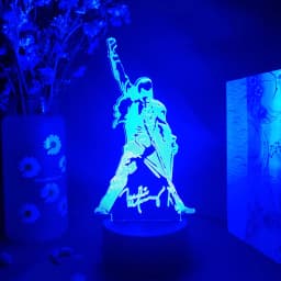 3D Led Night Light Queen Freddie Mercury Figure Color Changing Nightlight Office Bedroom Table Decor Lamp Xmas Gift Desktop Lamp