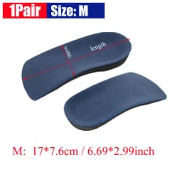 1Pair 3/4 Orthotic Shoe Inserts for Plantar Fasciitis, Foot Arch and Heel Pain Relief, Cup Support for Walking Running Exercise