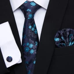 Hot Sale 7.5 cm Tie Pocket Squares Cufflink Set Necktie Pink Purple Hombre Printed Formal Clothing Accessories Fit Party