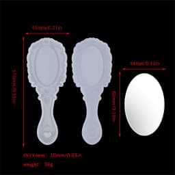 DIY Mirror Crystal Silicone Mold Hand Oval Makeup Mirror Comb Mold UV Epoxy Resin Silicone Mould For Jewelry Making Casting