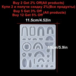 1 Set Geometric Shape Earrings Pendants Silicone Molds Epoxy Resin Mold for DIY Crafts Jewelry Making Resin Pendant Mould