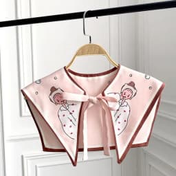 Printed Shawl Fake Collar Women Detachable Collars Big Lapel False Collar Shirt Thin Shawl Kragen Sahte Yaka Kraagje Nep Dames