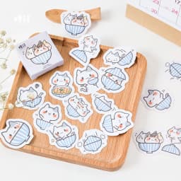 Kawaii Cat collection Paper Small Diary Mini Japanese Cute box Stickers set Scrapbooking kawaii Flakes Journal Stationery