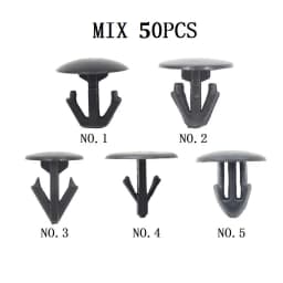50 Pcs Mix Car Door Panel Bumper Fixed Screw Square Round head Nut Screw Fixed Grommet Clip Plastic Snap In Fastener