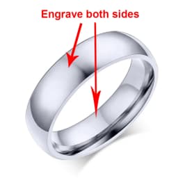 Vnox Personalize Stainless Steel Beveled Edge Brushed Center Ring for Men Women Black Wedding Band Custom Name Letter Date Ring