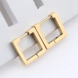 Fashion Personality Geometric Triangle Square Star Heart U Shape Hoop Earrings Men Women Stainless Steel Punk Piercing Jewelry