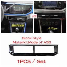Center Control Gear Shift Panel Inner Door Armrest Handle Cover Trim Black Fit For VW Volkswagen Polo 2019 - 2023 Accessories