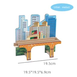 Wooden Train Track Bridge Beech Wooden Railway Set Accessories Fit for All Brands Wood Tracks Pieces Educational Toys For Kids