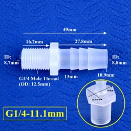 5~200pcs G1/8 1/4 Thread To 2.8~12mm PP Pagoda Direct Connector Aquarium Tank Air Pump Adapter Irrigation System Pipe Hose Joint