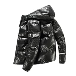 2026 Winter Jacket Men Parka Shiny Hooded Warm Coats Zipper Up High Quality Jackets Overcoat Thick Jackets Plus size