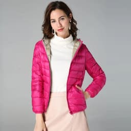 SEDUTMO Winter Double Sided Duck Down Coat Women Casual Short Hooded Puffer Jacket Autumn Thin Parkas ED1339