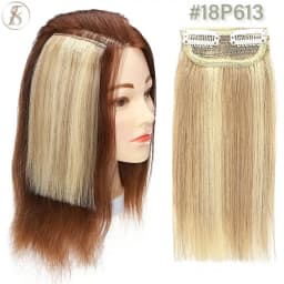 TESS Clip In Human Hair Extensions 100% Natural Extension Hair Clip 8cm Hairpiece Replenish Hair Volume Clip In Natural Hair