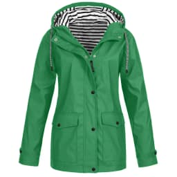 Women Solid Rain Jacket Outdoor Plus Size Waterproof Hooded Raincoat Windproof New Warm Jacket Windproof Outdoor Chaqueta