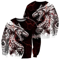 Black & White Tattoo Dragon 3D Printed Men Hoodies Sweatshirt Unisex Streetwear Zipper Pullover Casual Jacket Tracksuits KJ0192