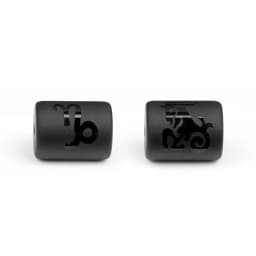 12 Zodiac Beads Charms Matte Black Onyx Constellation Beads Cylinder Pendant For DIY Making Jewelry Findings Bracelets Neckalces