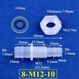 5~200pcs M12~M16 To 8~12mm PP Pagoda Direct Connector With Nut O-Ring Aquarium Tank Air Pump Adapter Irrigation Water Hose Joint