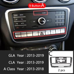 Carbon Fiber For Mercedes A GLA CLA Class W176 X156 C117 Car Interior Gearshift AC CD Panel Door Armrest Cover Trim Accessories
