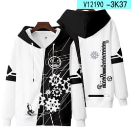 Game NieR Automata 2B YoRHa No. 2 Type B 9S YoRHa No. 9 Type S Cosplay Costume 3D Sweatshirt Men Zipper Hoodies Outwear Coat