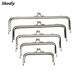 20 Pcs/Lot Glossy Silver Basic Metal Purse Frame Kiss Clasp Lock DIY Bag Accessories 8.5/10.5/12.5/15.5/18CM