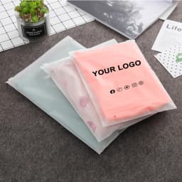 50pcs Frosted zip seal ziplock plastic bags for clothing Zipper Bags with Logo Printed for Clothing Coat Jeans Hoodies Package
