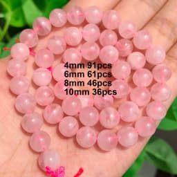 Natural Rose Quartz Beads Matte Pink Crystal Heart Faceted Round Loose Stone Beads for Jewelry Making DIY Handmade Bracelet